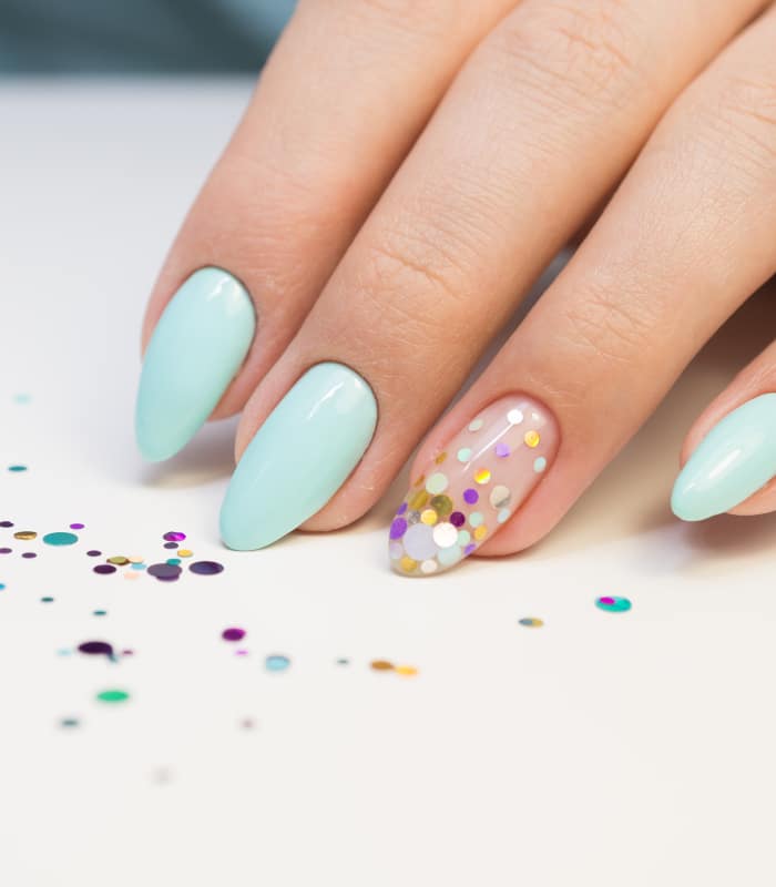 Natural nails, gel polish. Perfect clean manicure with zero cuticle.